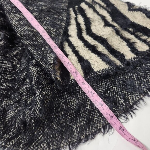 Sioni Women's Size Large Fuzzy Striped Cardigan Open - Picture 6 of 6